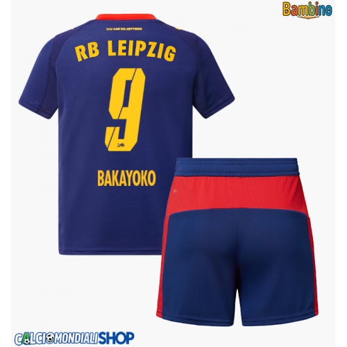 Maglie da calcio RB Leipzig Johan Bakayoko #9 Seconda Maglia Bambino 2025-26 Manica Corta + Pantaloni corti)